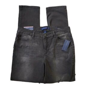 Bandolino Mandie Slim Dark Gray Wash Jeans NWT Size 12